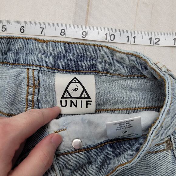 UNiF cheeky butt cut high rise jeans skinny tapered distressed ripped Twerk - Picture 7 of 9